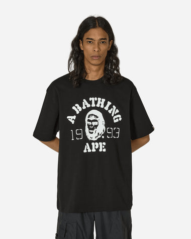 A Bathing Ape Og Ape Head College Relaxed Fit Tee M Black T-Shirts Shortsleeve 1K30110352 BLACK