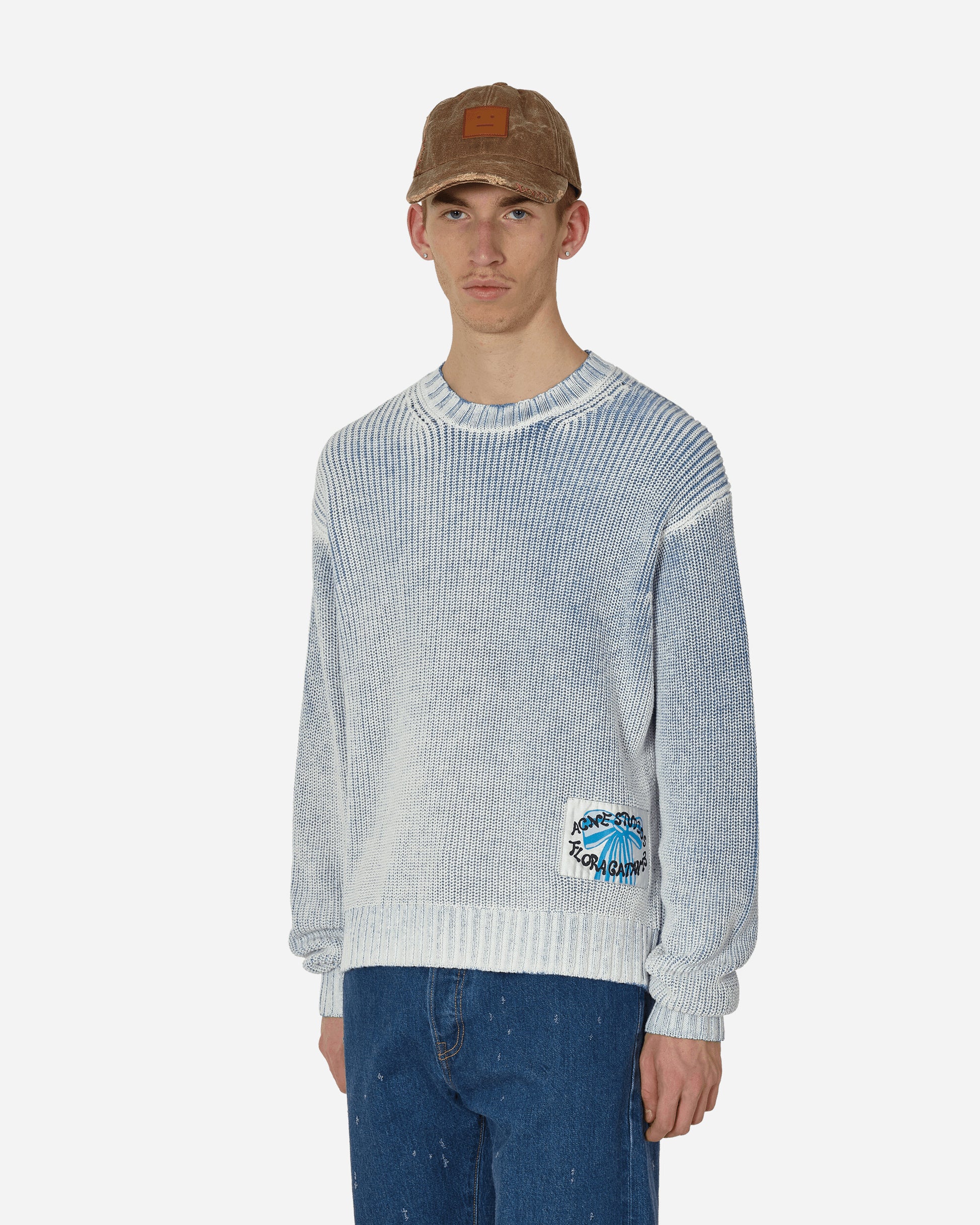 Acne Studios Crewneck Sweater Old Blue/White Sweatshirts Crewneck B60322- DNU