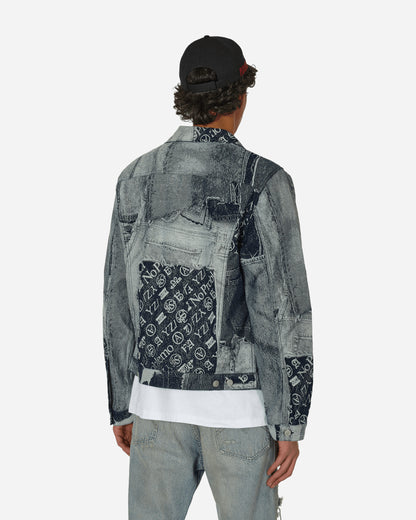 Aries Patchwork Jacquard Trucker Jacket Indigo Coats and Jackets Denim Jackets RUAR70000 IND