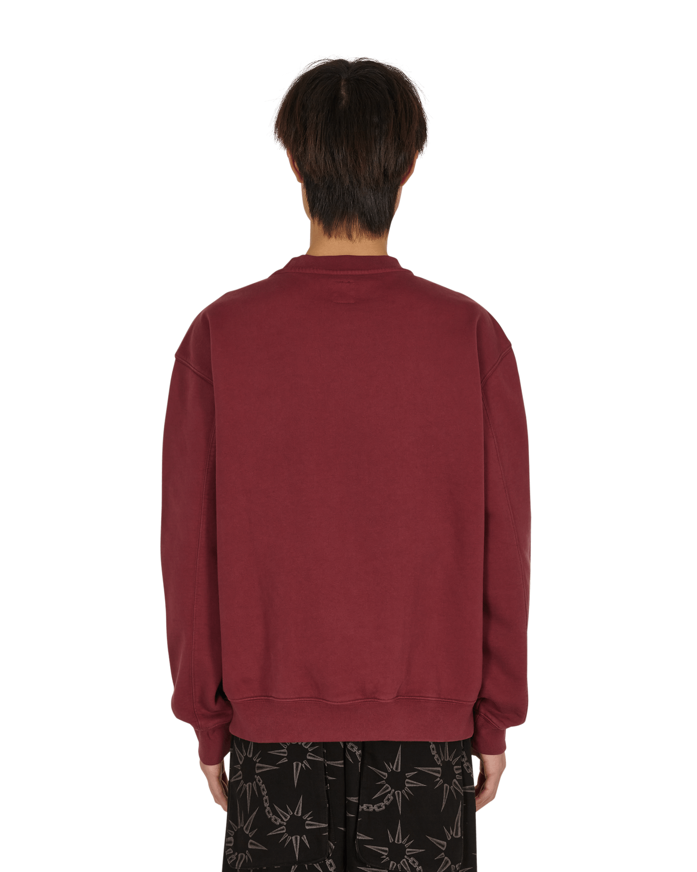 Brain Dead Saturated Voids Vintage Wash Burgundy Sweatshirts Crewneck BDF21T10002098 RD05