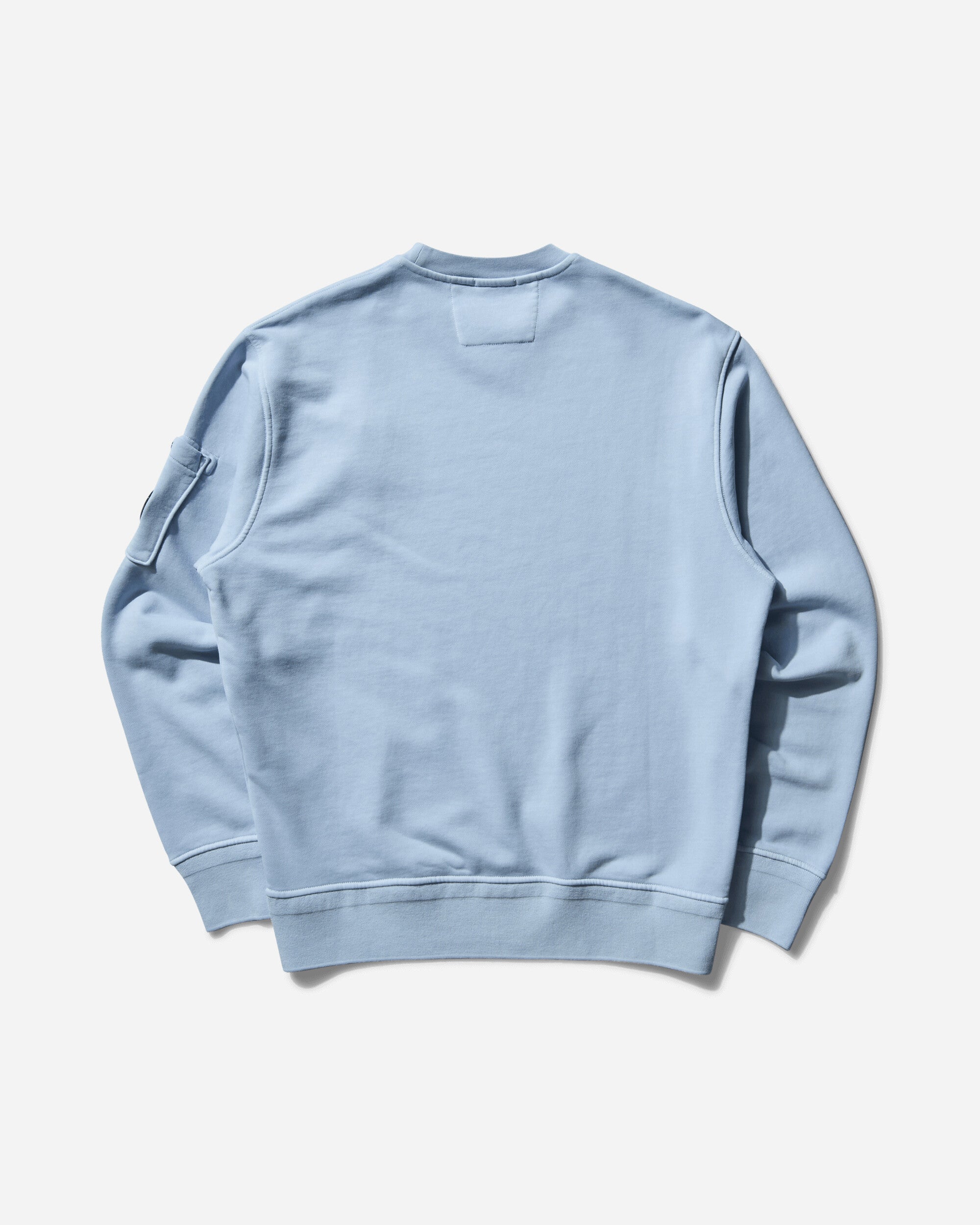 C.P. Company Cotton Diagonal Fleece Crew Neck Sweatshirt Cerulean Sweatshirts Crewneck 18CMSS098A-110044R 814