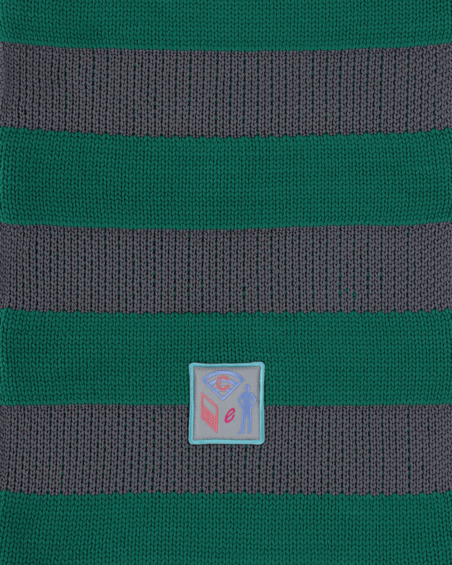 Cav Empt Poly Knit Stripe Scarf Green Gloves and Scarves Scarves and Warmneck CES24G02 001