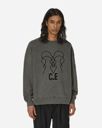 Cav Empt Overdye Wb Headsx4 C.E Crew Neck Charcoal Sweatshirts Crewneck CES25CS02 CHCL