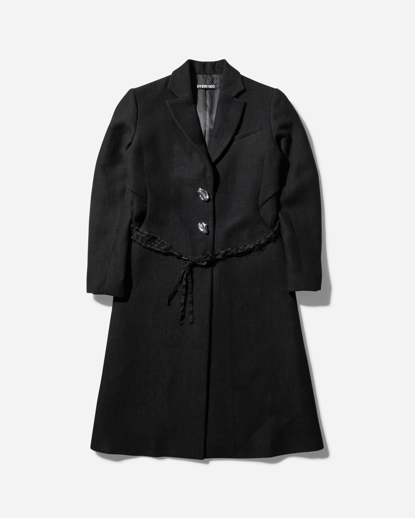 HYEIN SEO Wmns Ceramic Button Long Coat Black Coats and Jackets Jackets FW24-CT3K 001