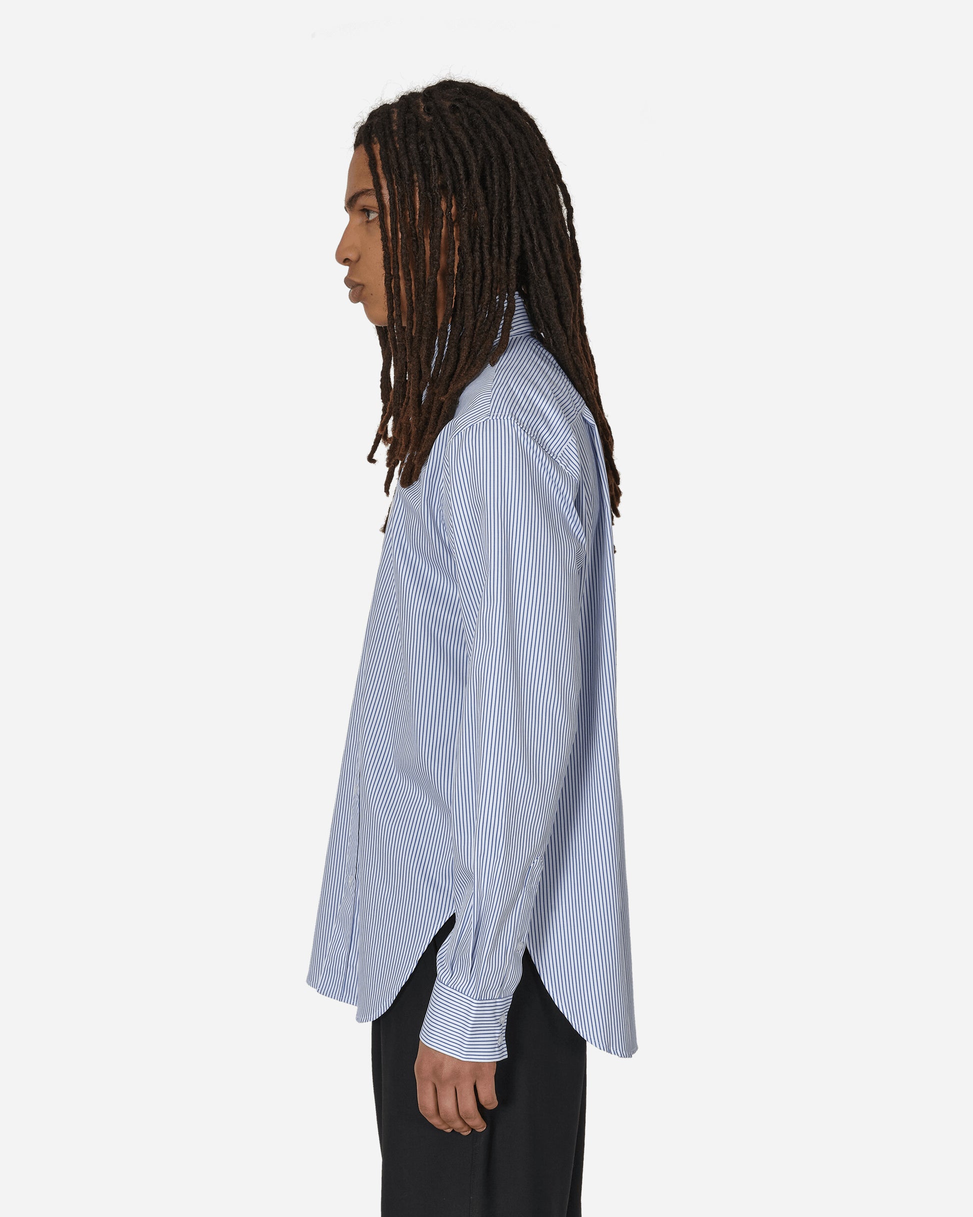 _J.L-A.L_ Triple Collar Shirting White Blue Stripe Shirts Longsleeve JBMW056FA48 WTH0007