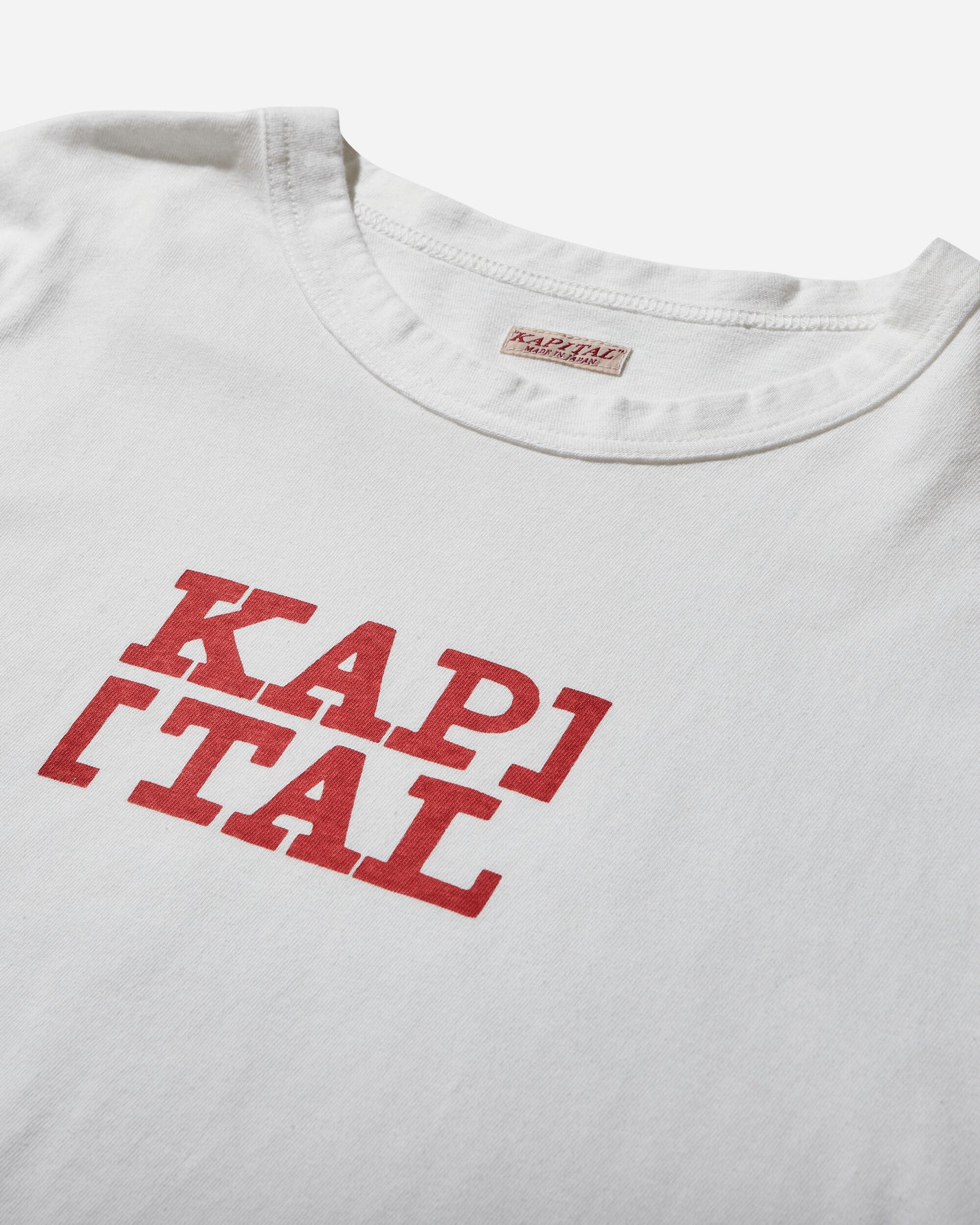 KAPITAL 20/-Jersey Rookie Crew T (Brackets Kap) White T-Shirts Shortsleeve EK-1480SC 1