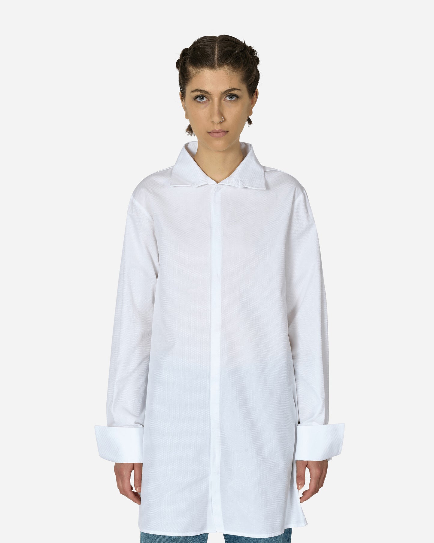 MM6 Maison Margiela Wmns Long-Sleeved Shirt Off White Shirts Longsleeve Shirt S62DT0032 101