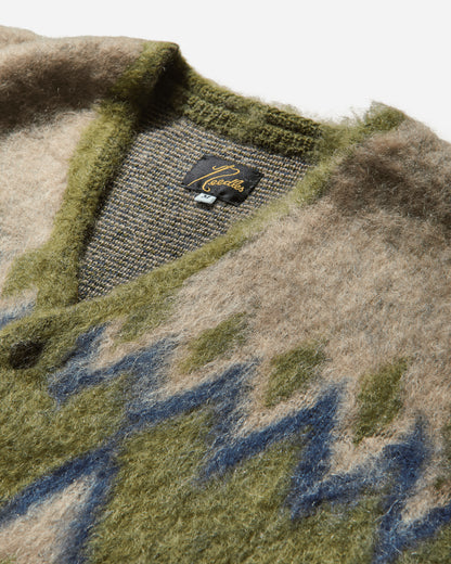 Needles Mohair Cardigan - Diamond Olive Knitwears Cardigans PU310 OLIVE