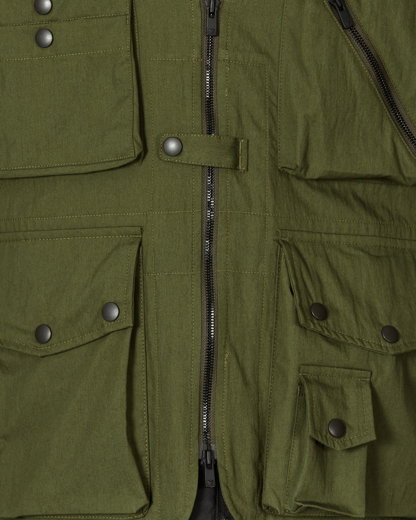 Needles Field Vest - C/N Oxford Cloth Olive Coats and Jackets Vests OT091 A