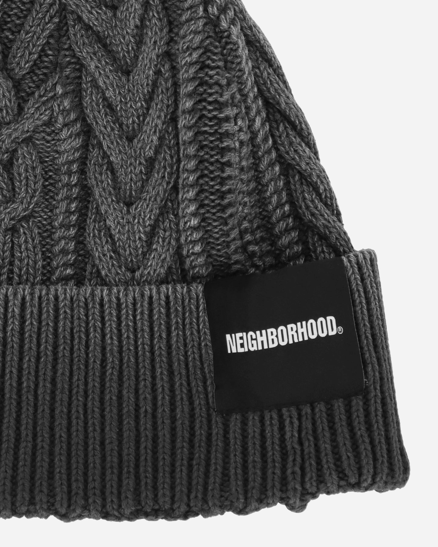 Neighborhood Washed Cable Beanie Black Hats Beanies 24213NH-HT01 BK