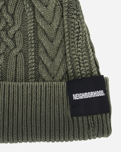 Neighborhood Washed Cable Beanie Olive Drab Hats Beanies 24213NH-HT01 OD