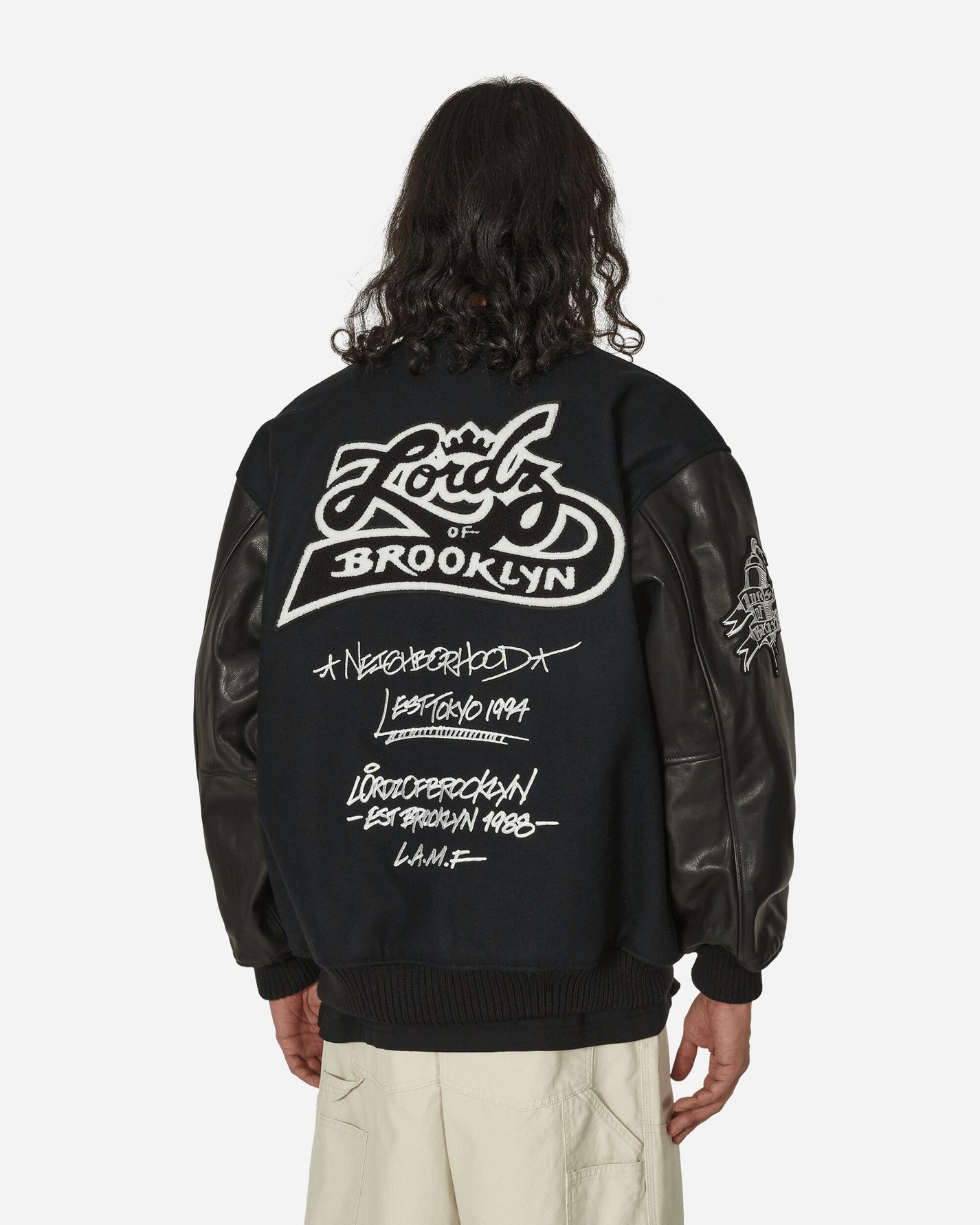 Neighborhood Nh × Lordz Of Brooklyn . Stadium Jacket Black Coats and Jackets Leather Jackets 232SZNH-JKM01S BK