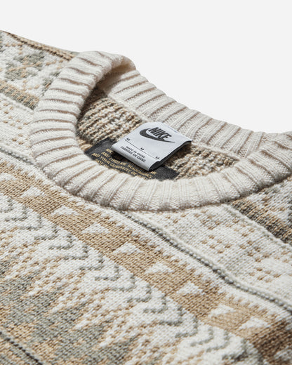 Nike M Nl Fair Isle Crew Sweater Lt Orewood Brn/Sail Knitwears Sweaters FZ0125-105