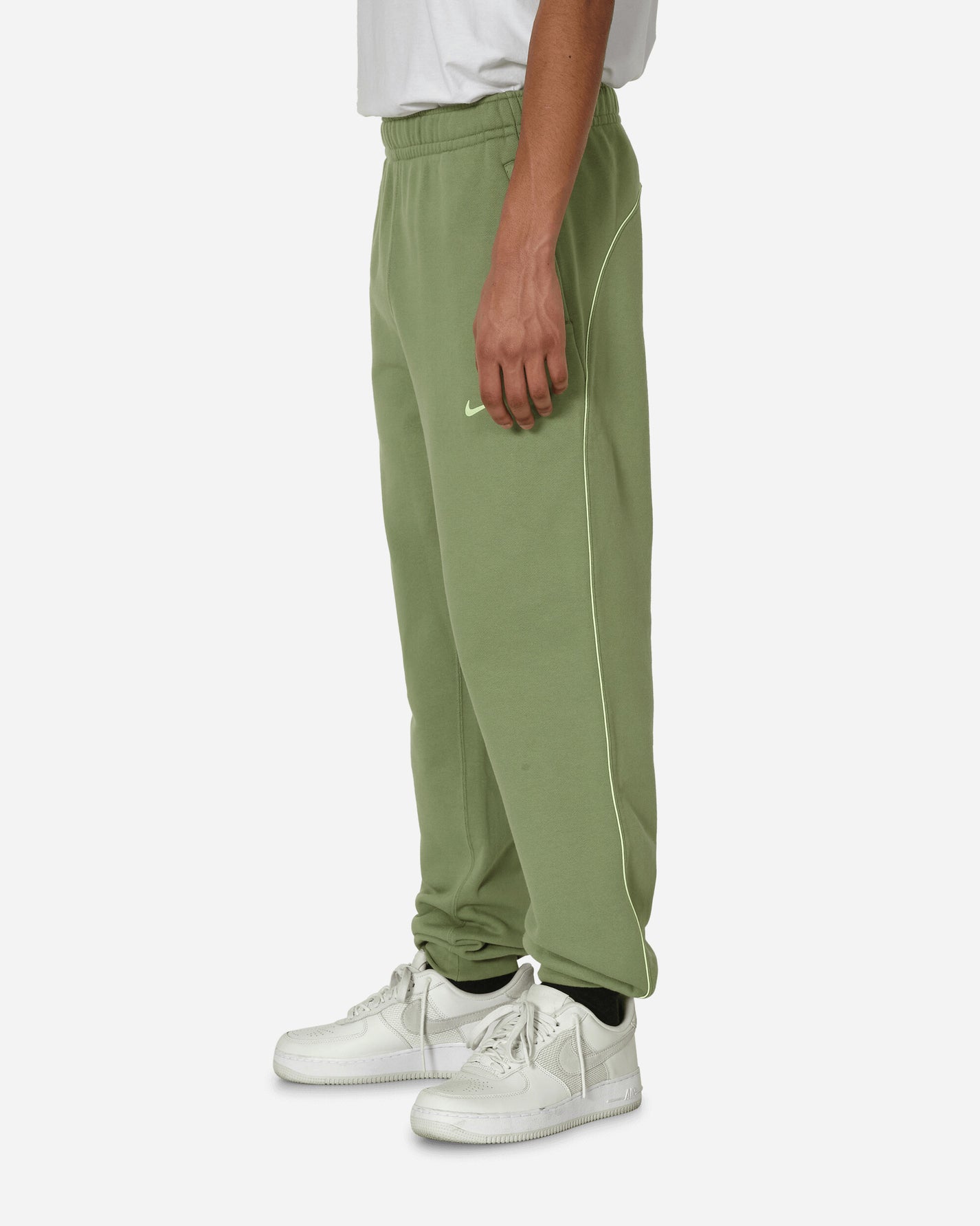 Nike M Nrg Nocta Cs Pant Flc Oil Green/Lt Liquid Lime Pants Sweatpants FN7661-386