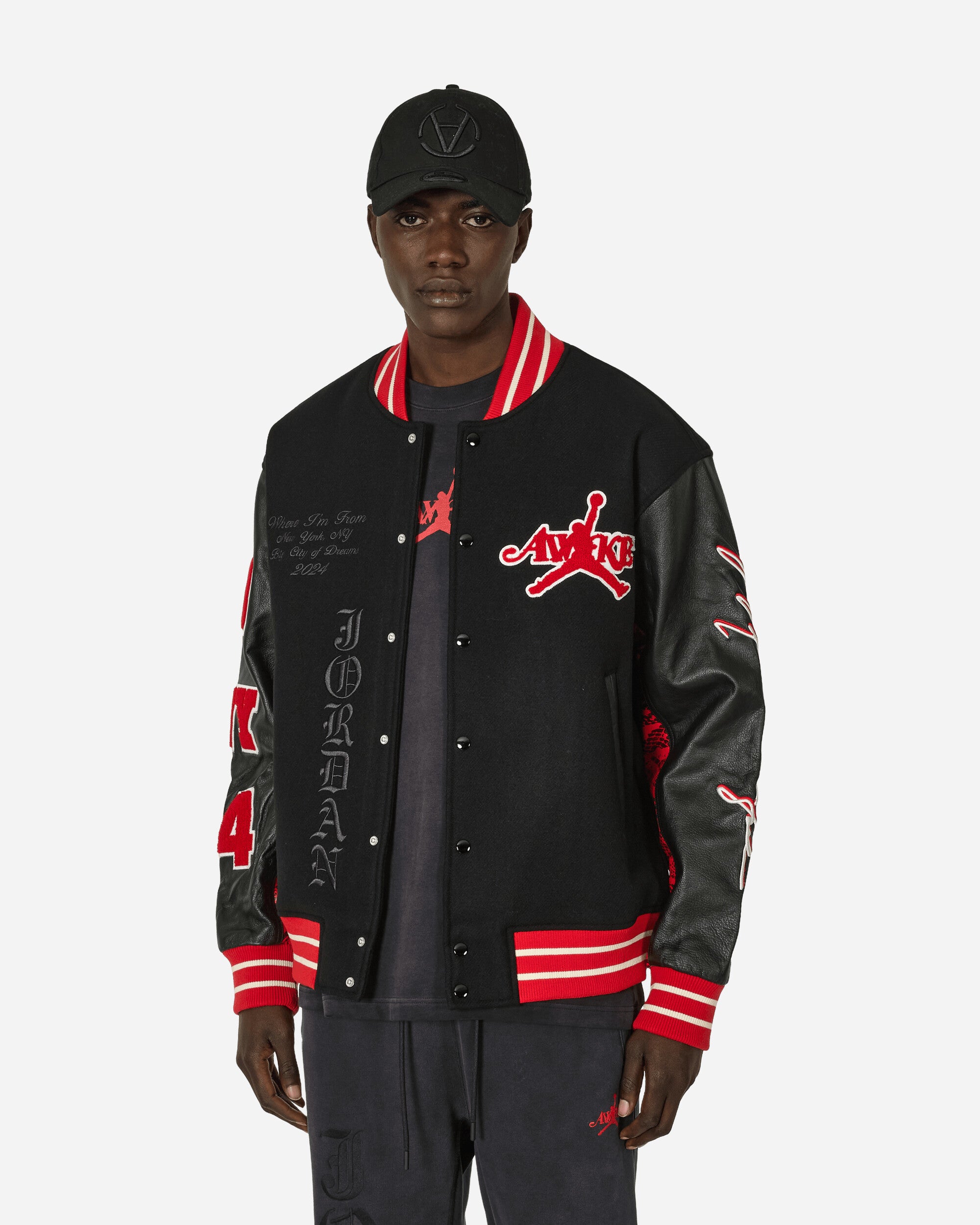 Nike Jordan M J Awny Varsity Jacket University Red/Black Coats and Jackets Jackets FQ5439-657