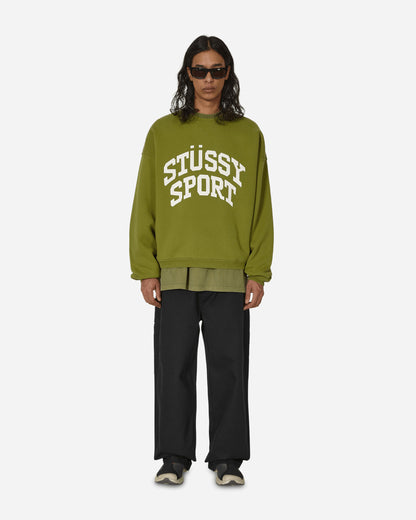 Stüssy Big Crackle Sport Crew Green Sweatshirts Crewneck 118537 0401