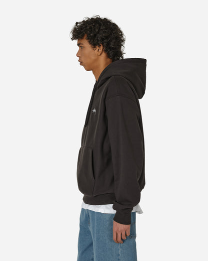 Stüssy Stock Logo Hood Washed Black Sweatshirts Hoodies H118532 WABL