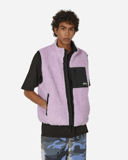 Stüssy Sherpa Reversible Vest Lavender Coats and Jackets Vests H118528 LAVE