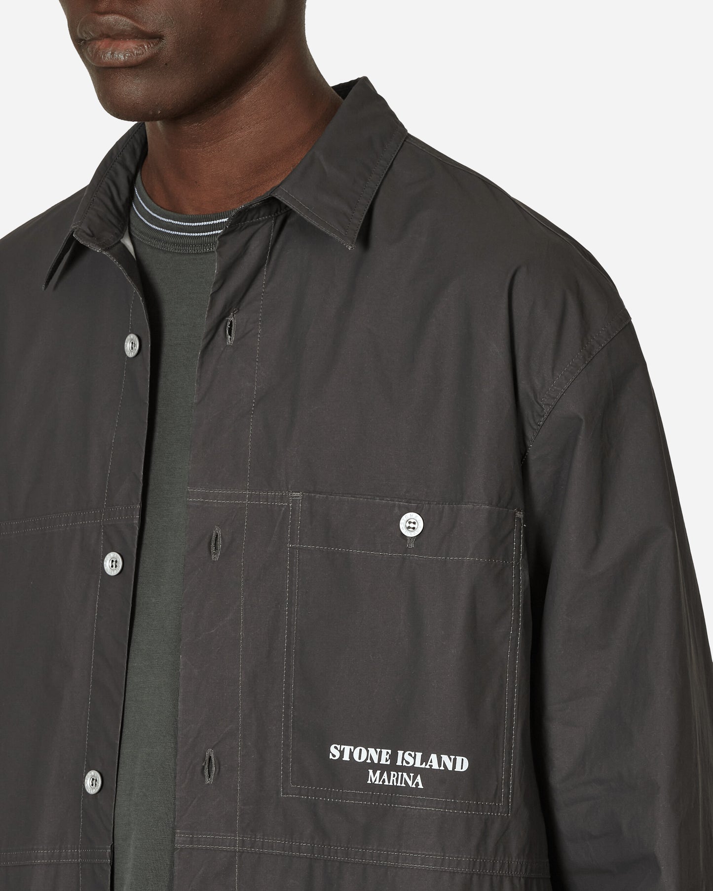 Stone Island Overshirt Charcoal Shirts Overshirt 8015109X3 V0065