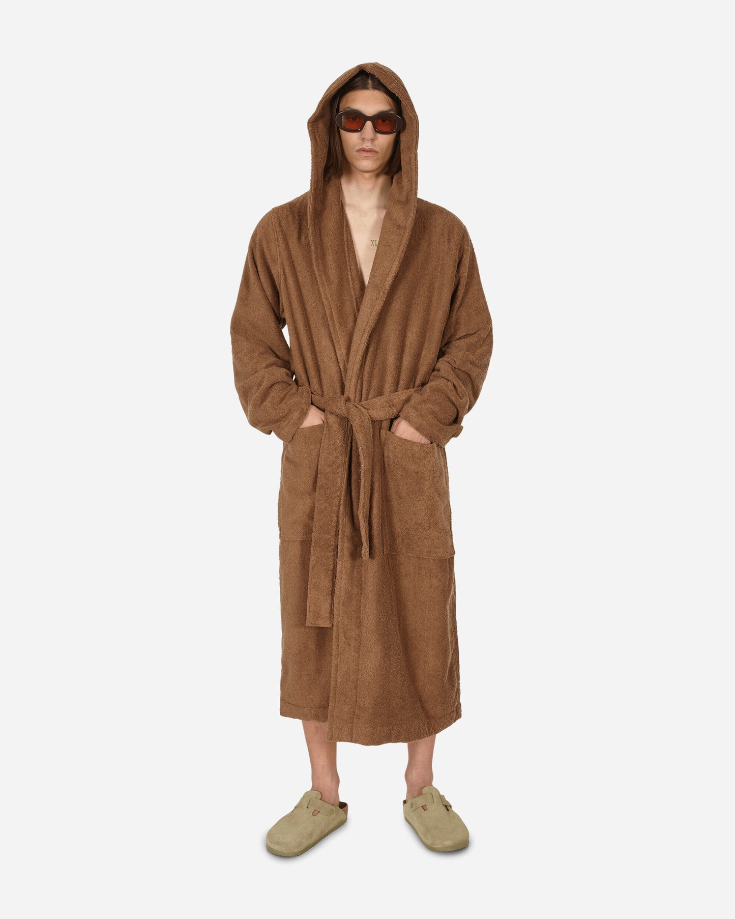 Tekla Hooded Bathrobe Kodiak Brown Textile Bathrobes BT KB