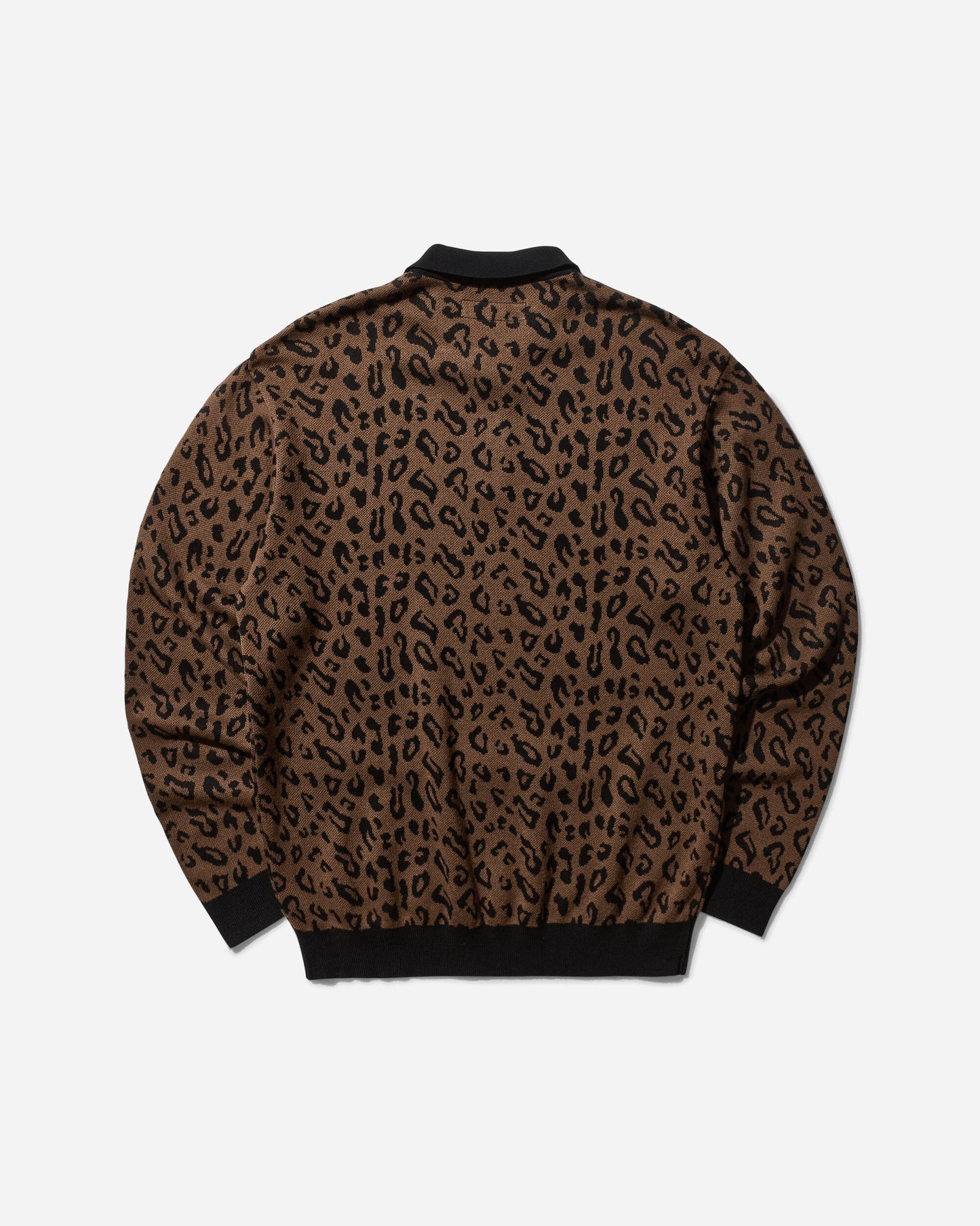 WACKO MARIA Leopard Knit Polo Shirt Brown Knitwears Sweaters 24FW-WMK-KN13 BROWN