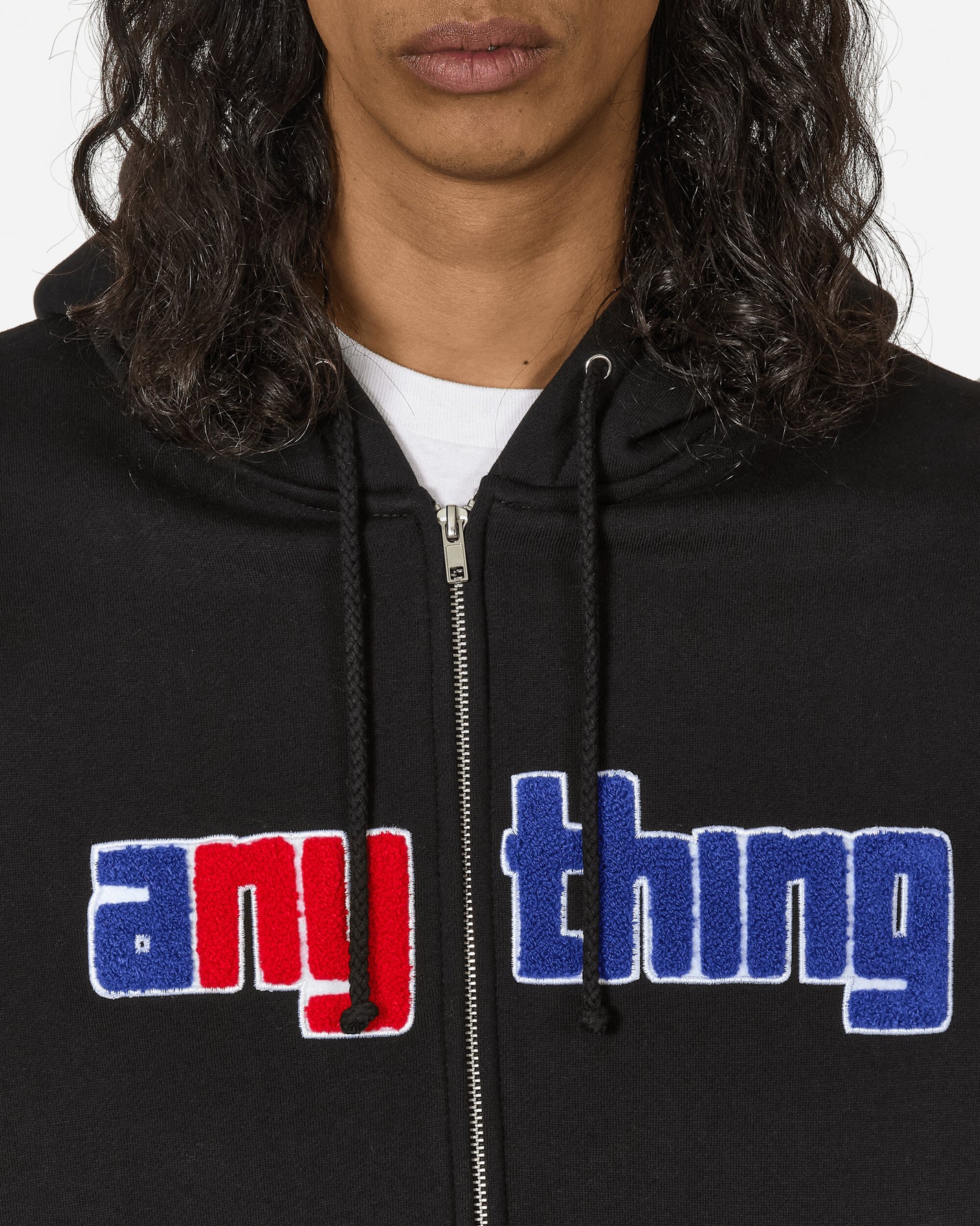 aNYthing Speedball Applique Logo Zip-Up Black Sweatshirts Zip-Ups ANY-085 BK