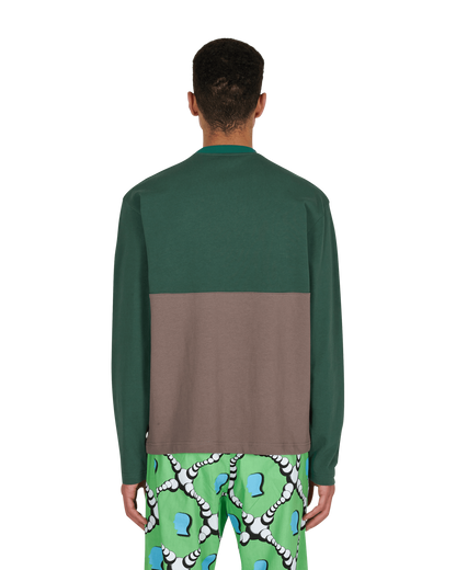 Brain Dead Embroidered Football Forest Green T-Shirts Longsleeve BDP21T01001803 GR02