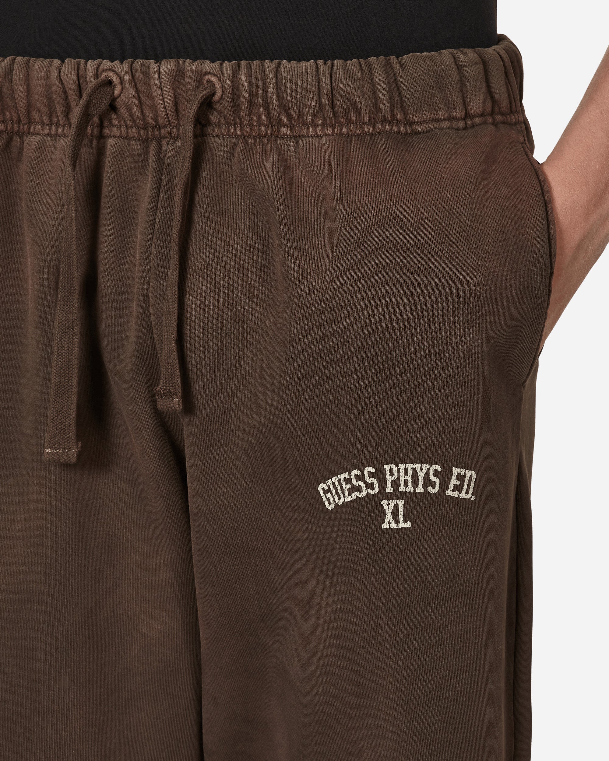 Guess USA Gusa Washed Terry Sweatpant Brown Espresso Pants Trousers M2BQ10KBB40 G1CG