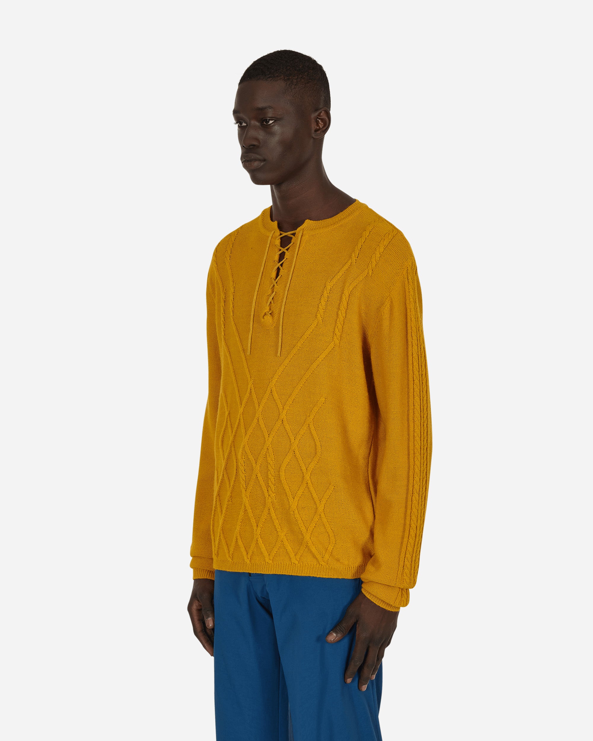 Kiko Kostadinov Itten Cable Ochre Knitwears Sweaters KKSS22KN02-64 001