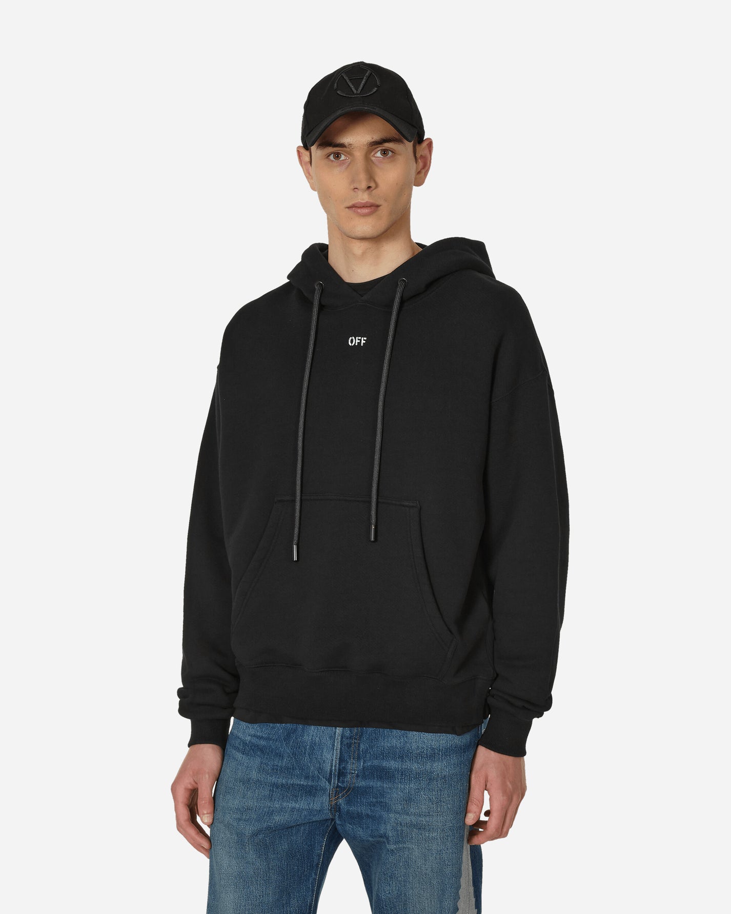 Off-White Off Stamp Skate Hoodie Black/White Sweatshirts Hoodies OMBB085F23FLE0011 1001