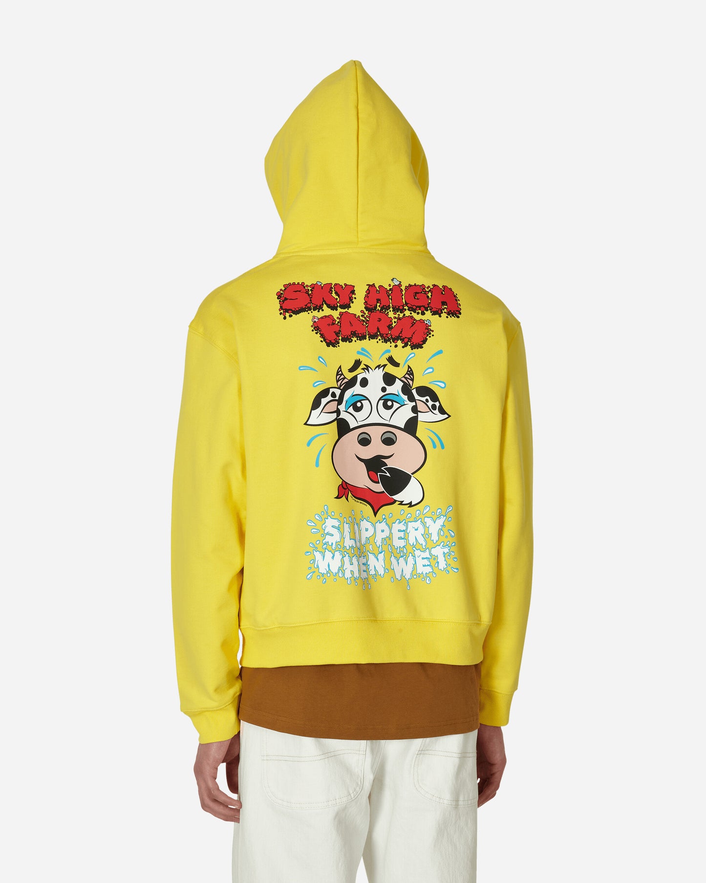 Sky High Farm Flatbush Printed Zipped Hoodie Yellow Sweatshirts Hoodies SHF03T023 1