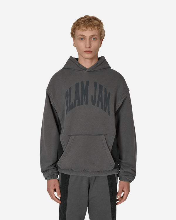Slam Jam - Panel Hooded Sweatshirt Grey / Black