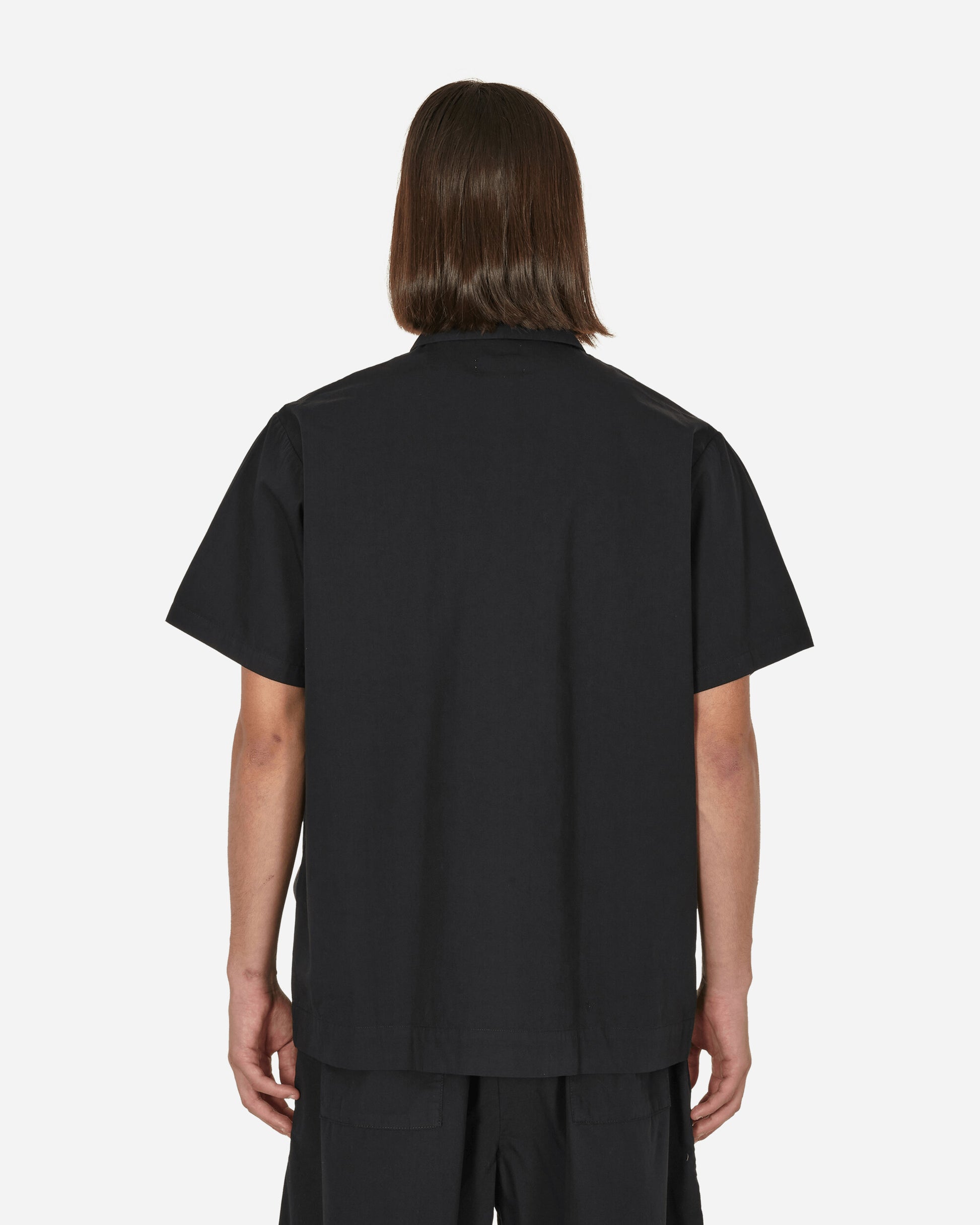 Tekla Poplin - Pyjamas Short Sleeve Shirt All Black Underwear Pajamas SWE BL