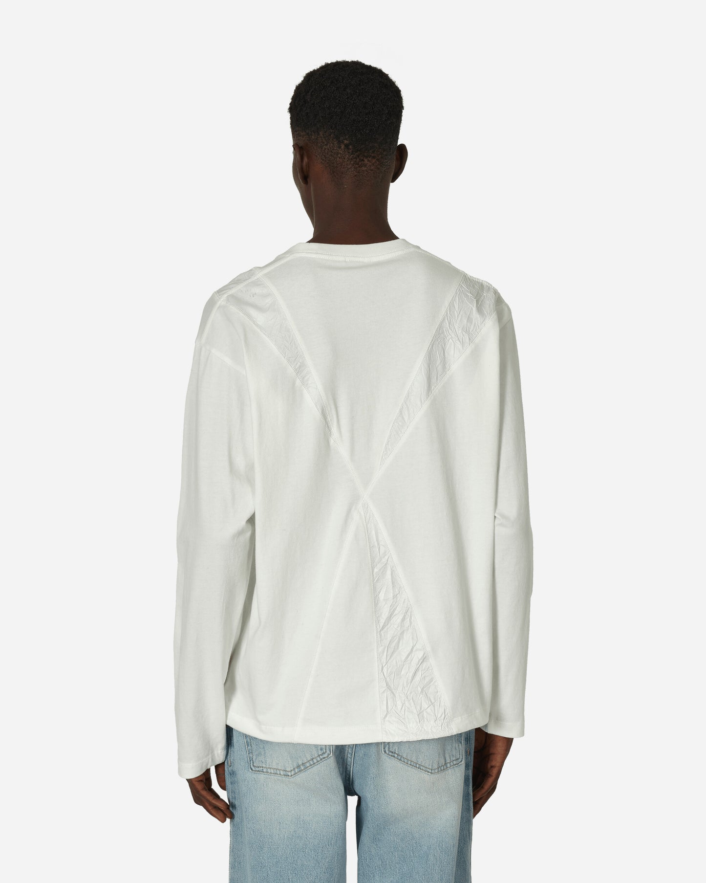 Unaffected Wrinkled Panel Long Sleeves Off White T-Shirts Longsleeve UN23FWCS06 001